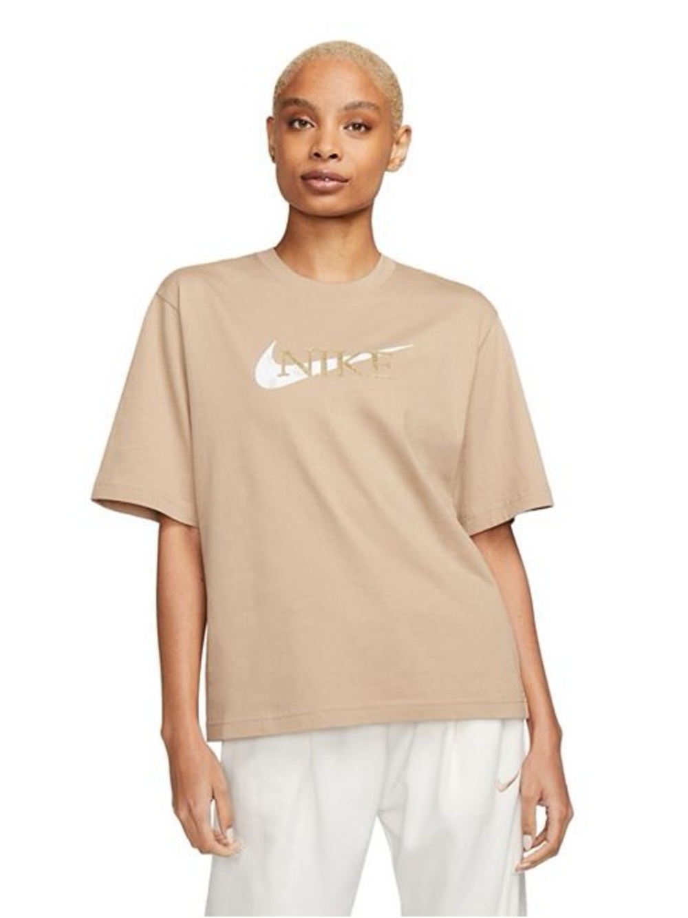 Women's Nike Sportwear Leopard Print Logo Boxy Tee Size Medium